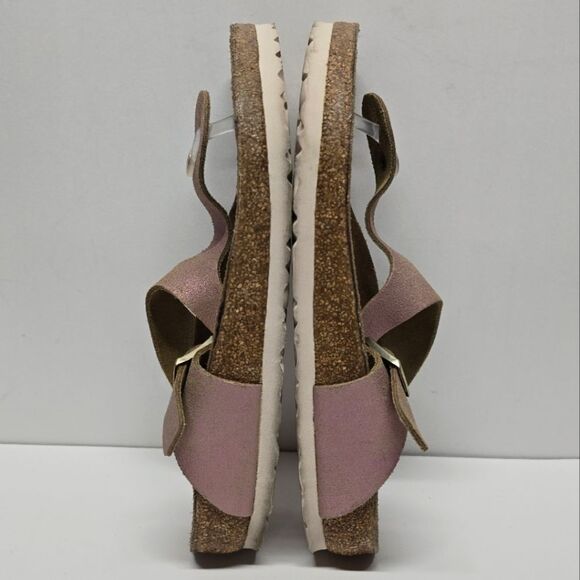 Birkenstock Gizeh Washed Pink Metallic Suede Sandals Women's 8 - Picture 6 of 9